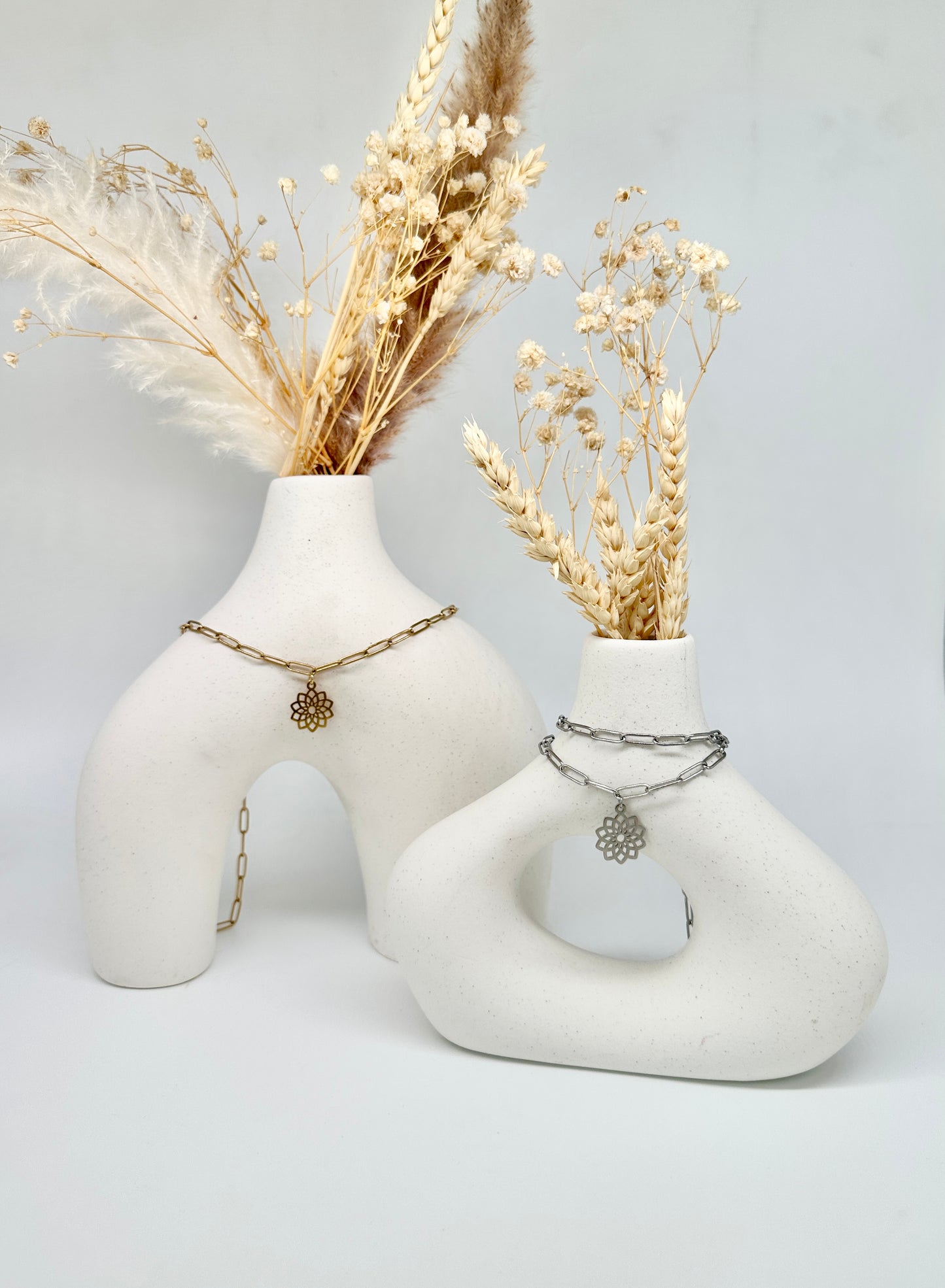 Fine necklace with cherry flower pendant