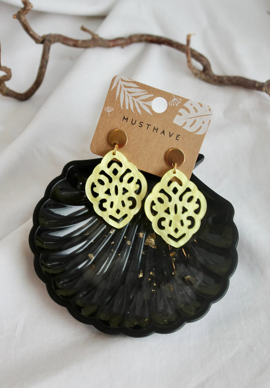 Ohrringe Resin Gelb