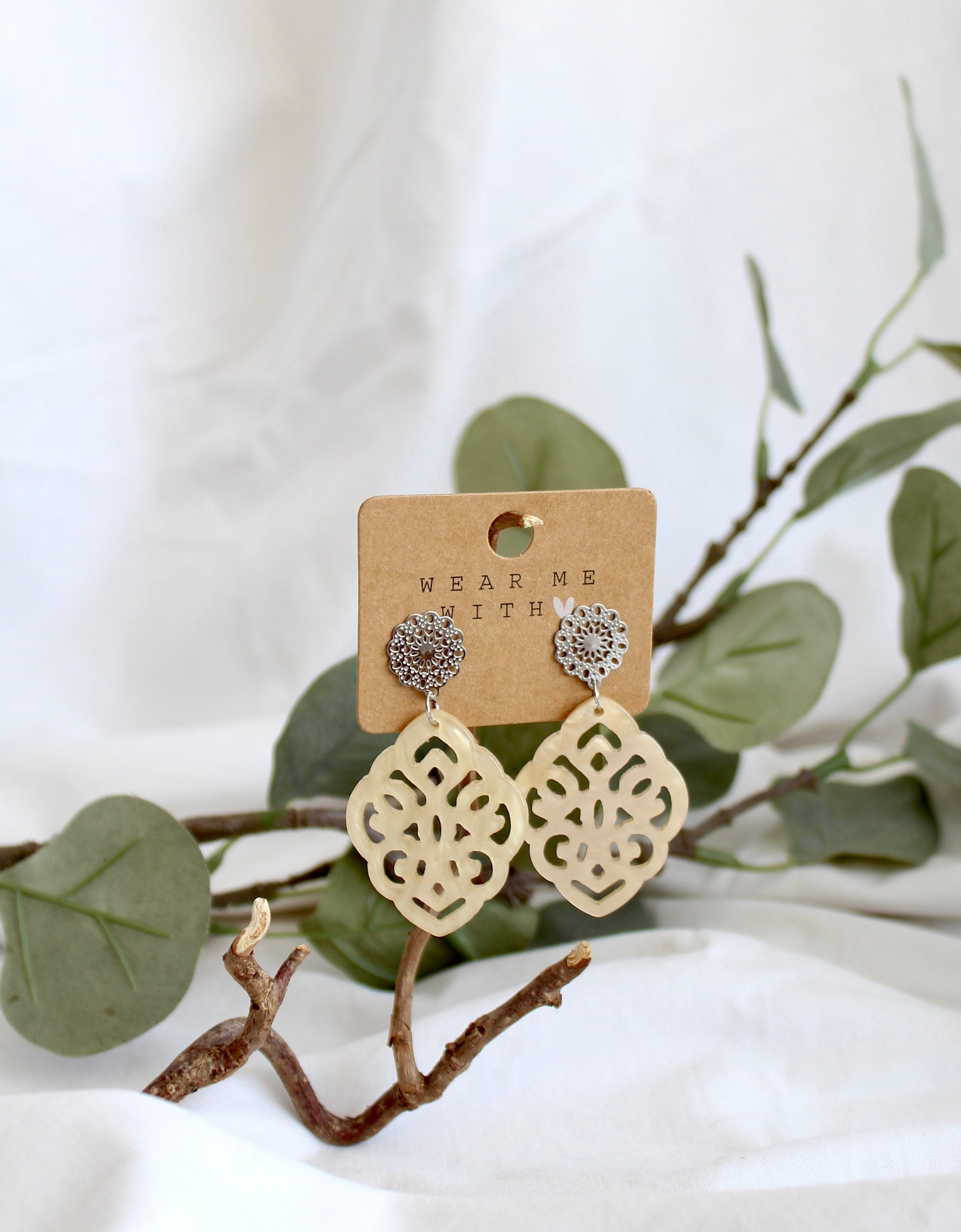 Ohrstecker Blume Silber