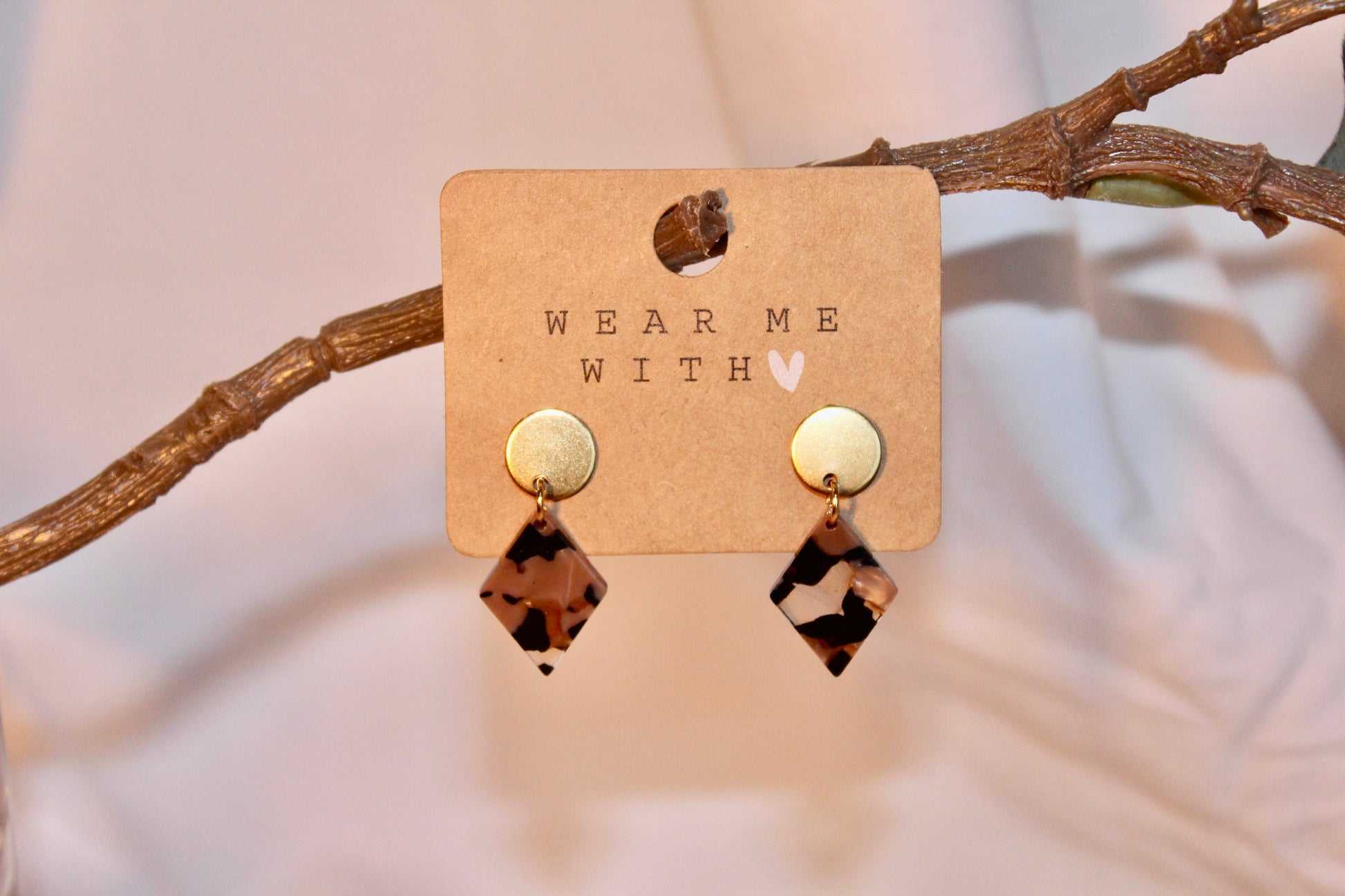 Ohrstecker rund Raute