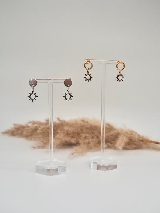 Ohrstecker mit Sonnenumriss-Anhänger