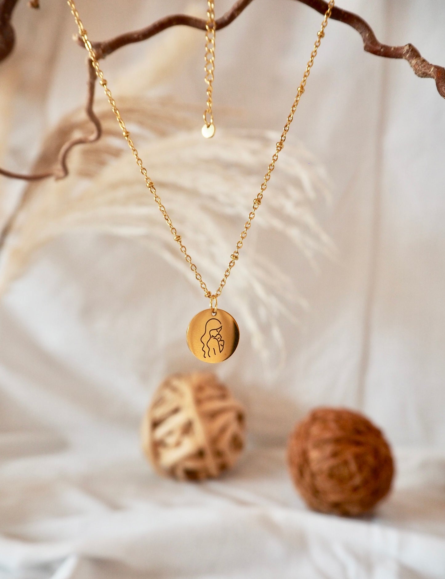 Feine Kette mit Mama - Anhänger